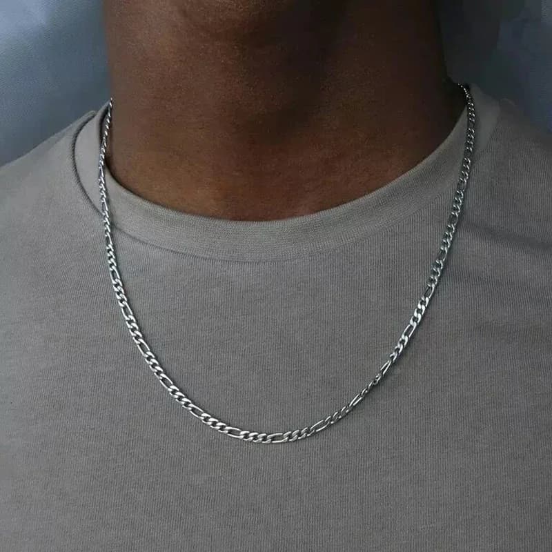 Collier chaîne Figaro en argent 925, 40-75cm, 4mm, Long pour femmes et hommes, bijoux Hip Hop, cadea