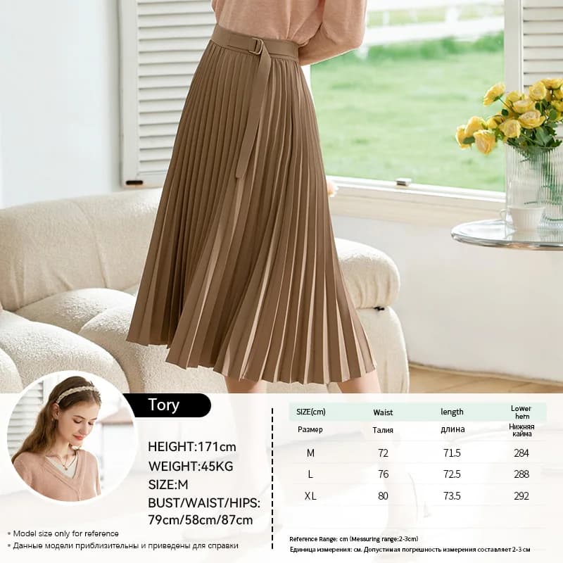 I Believe You-Jupe plissée taille haute pour femme, jupes trapèze minces, bas féminins élégants, dam