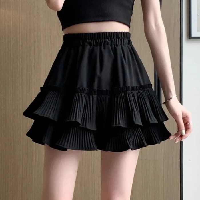 Jupe plissée courte pour femme, style gâteau bouffant, nouvelle collection printemps 2026, taille ha