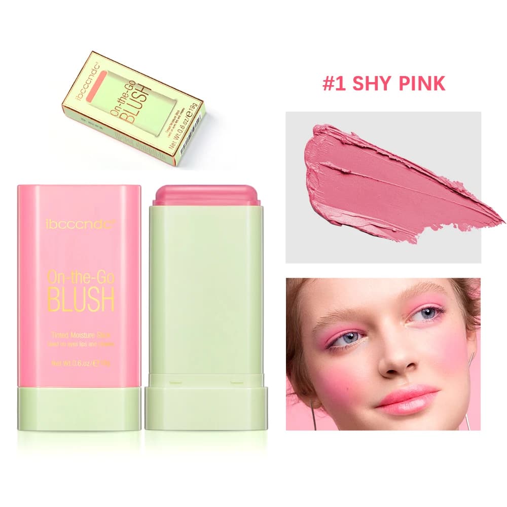 Fard à joues rotatif de haute couleur, bâton hydratant teinté, hydratant naturellement longue durée,
