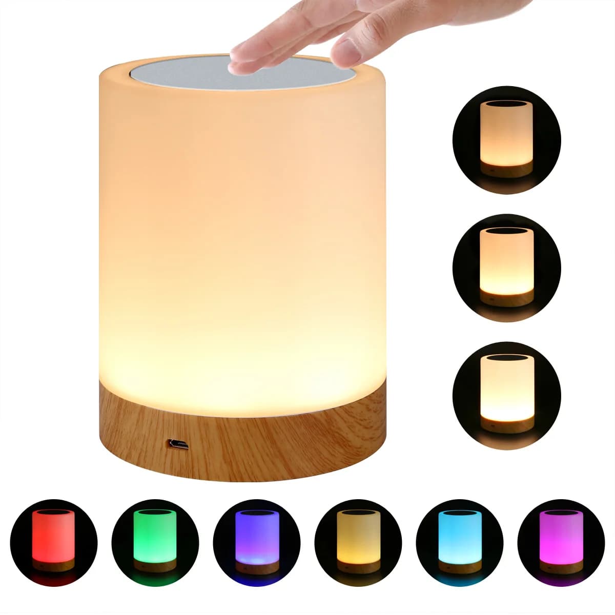 Touchez la veilleuse, lampe de table, lampe de chevet de chambre à coucher, lumière de couleur, lumi