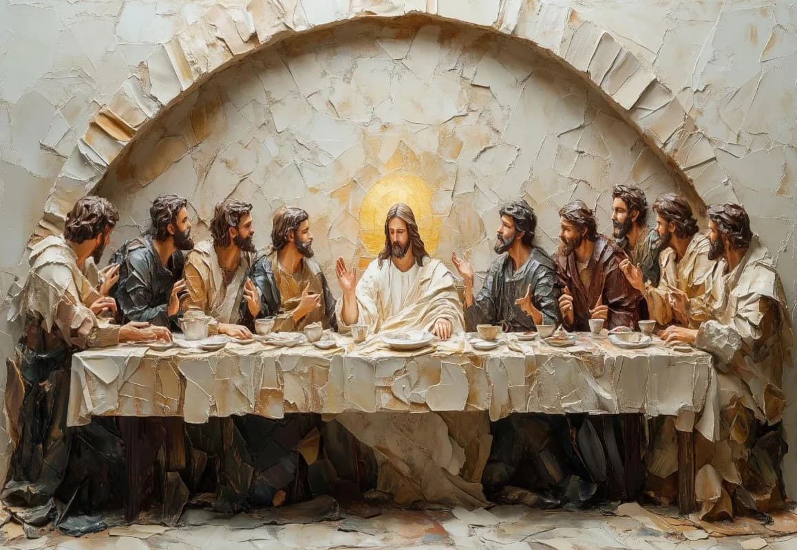 Affiche d'art spirituel rétro, dernière cène, jésus religieux avec Disciples, peinture sur toile, im
