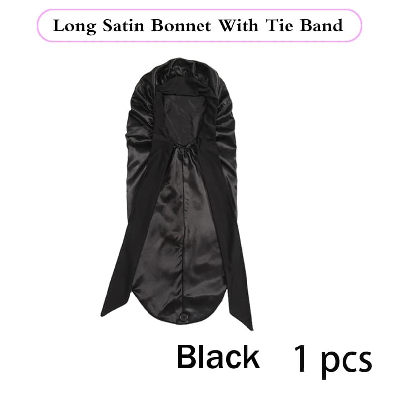 Bonnet en Satin Long et soyeux doux pour cheveux naturels et cheveux bouclés, bonnet de cheveux de t