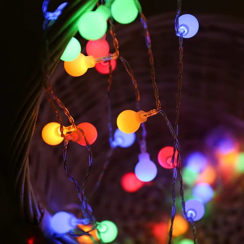 Guirxiété lumineuse boule LED alimentée par batterie USB, lampe d'extérieur, lumières dégradées, déc