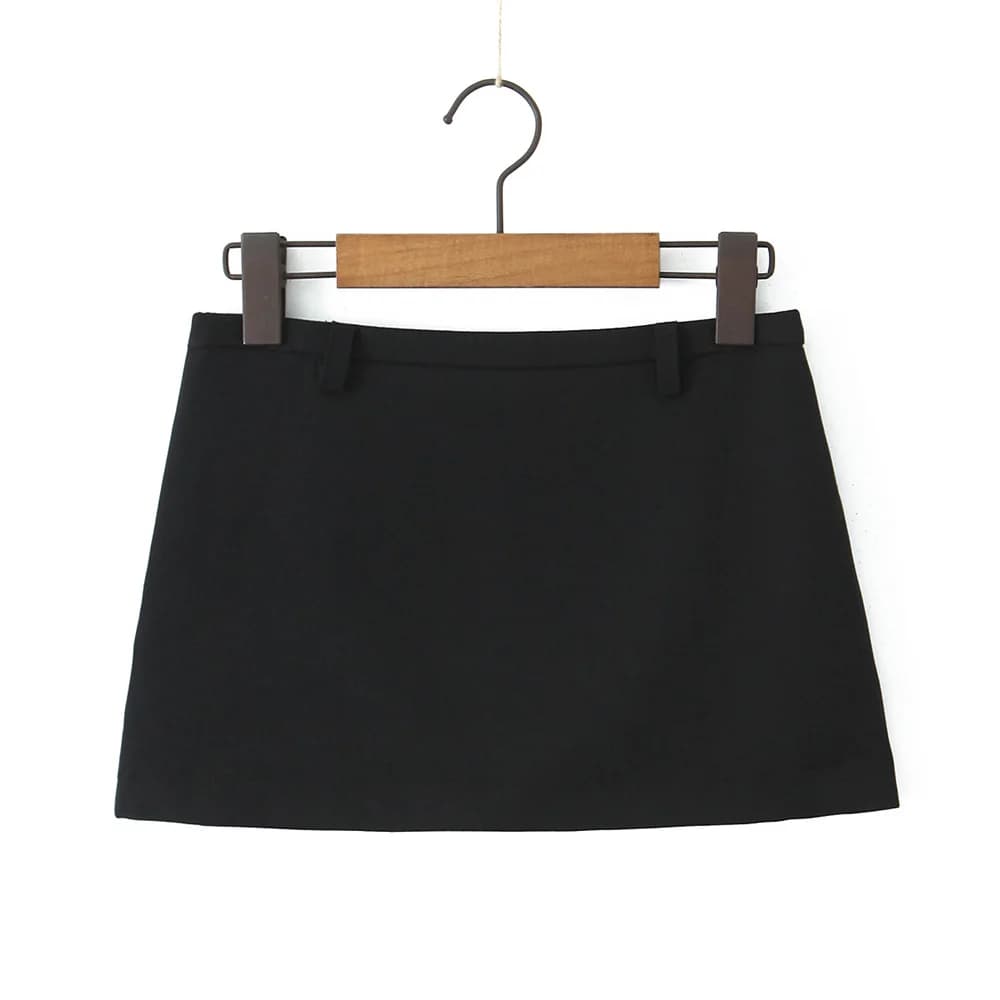 Mini jupes d'été noires pour femmes, jupes taille basse, sexy et mignonnes, vêtements des années 200