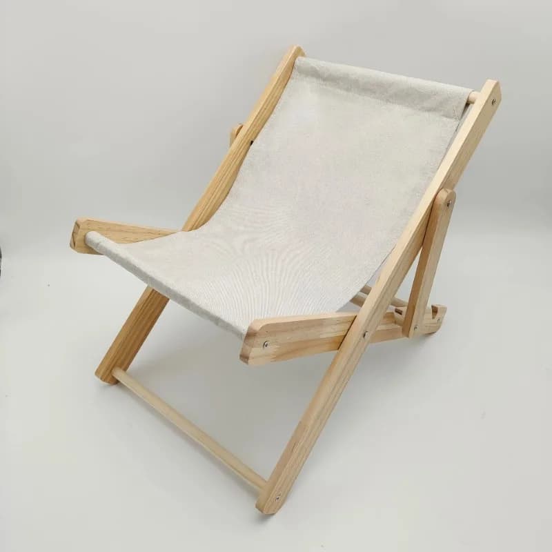 Mini chaise longue de plage, accessoire de photographie, cadre en bois massif réglable pour la décor