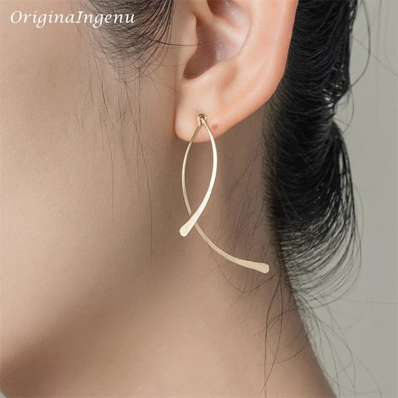 Boucles d'oreilles longues faites à la main, remplies d'or/argent 925, bijoux Vintage minimalistes, 