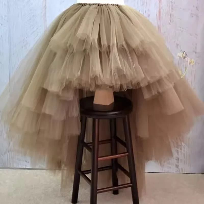 Jupes en tulle à couches étagées 2026 pour femmes, jupe asymétrique bouffante personnalisée pour adu