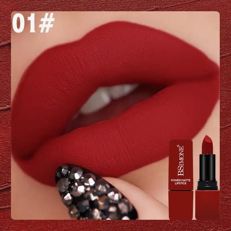 Brillant à lèvres mat velours – Maquillage teinte rouge imperméable, hydratant et longue durée, fini