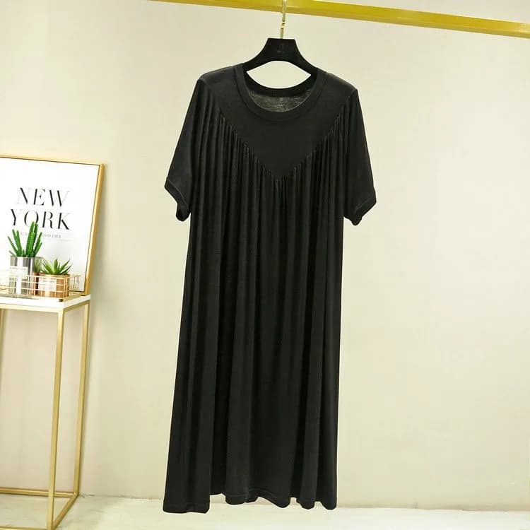 Chemise de nuit en coton pour femmes, vêtements d'été, ample, grande taille, décontractée, manches c