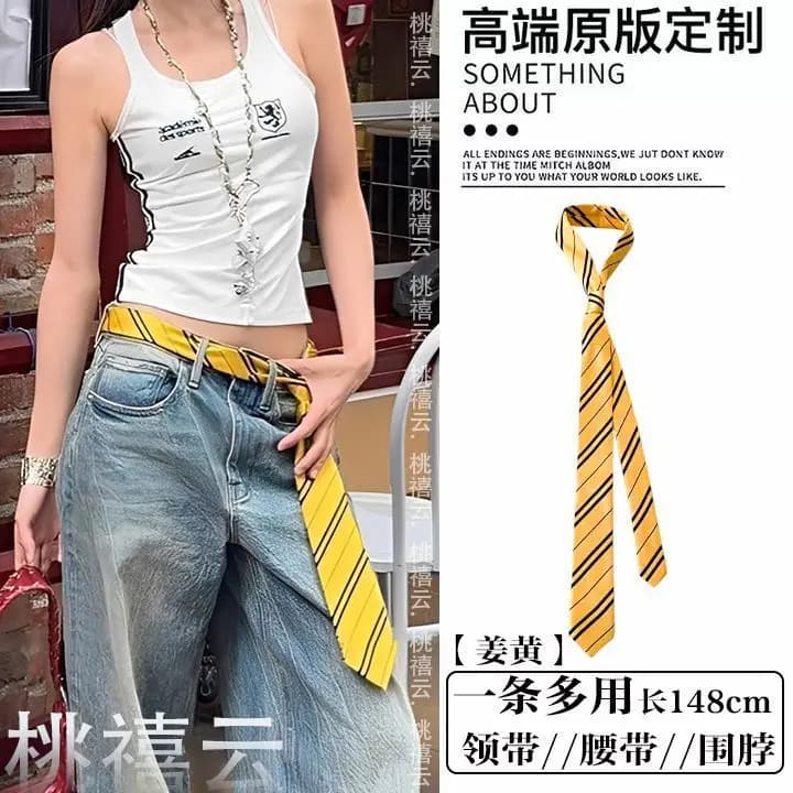 Ceinture longue et fine à carreaux, accessoire décoratif pour jeans, cravate, écharpe, bandeau tenda