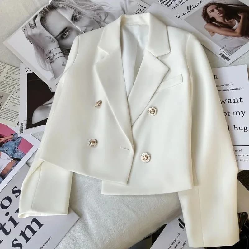 Veste élégante à manches longues pour femmes, style occidental, printemps-automne, double boutonnage