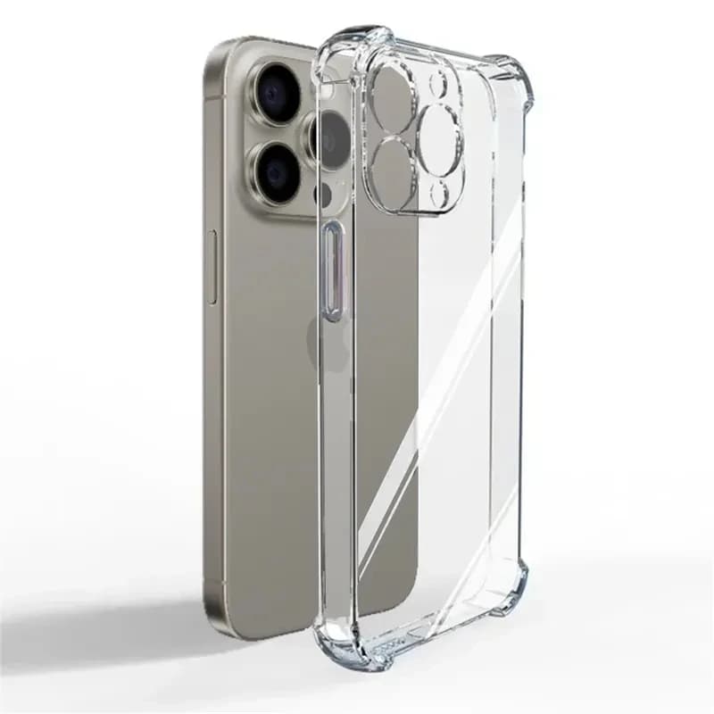 Coque de téléphone transparente en Silicone antichoc de luxe, étui souple Transparent pour iPhone 17