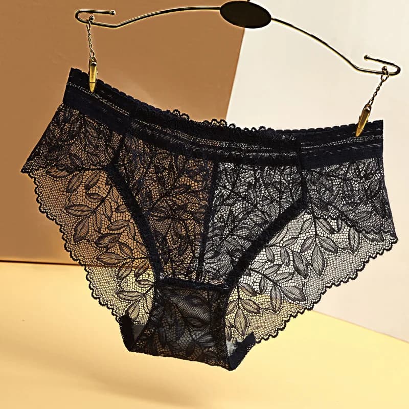 Culotte Géométrique en Dentelle pour Femme, Sous-Vêtement Sexy, Taille Basse, Lingerie Féminine