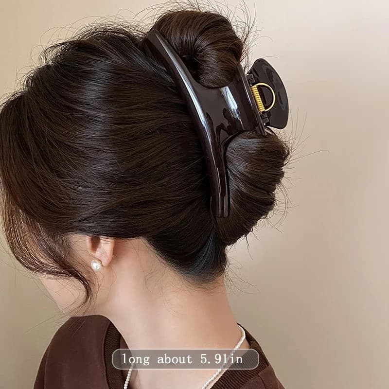 Grande pince à cheveux élégante et solide de 5,91 pouces pour femmes, accessoire pour cheveux longs 