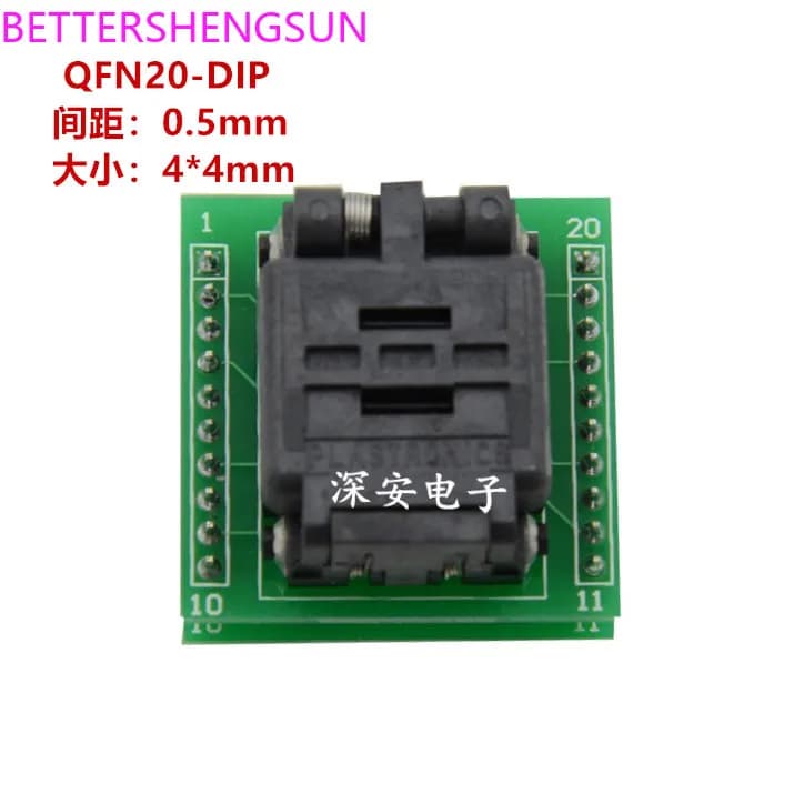 Prise de test de programmation QFN20-DIP, prise IC 20QN50S14040, pas 0.5, taille 4x4, programmation