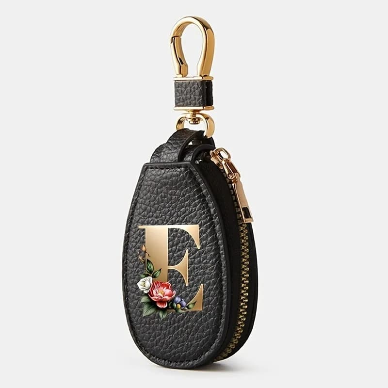 Sac à clés pour hommes et femmes, impression de 26 lettres, grande capacité, sac de rangement multif