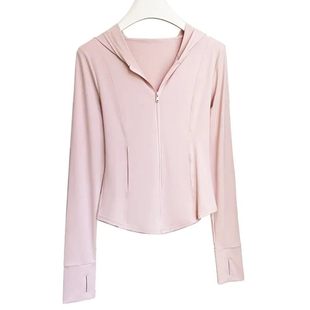 Sweat-shirt anti-UV pour femme, à manches longues, couleur unie, séchage rapide, respirant, fin, pro