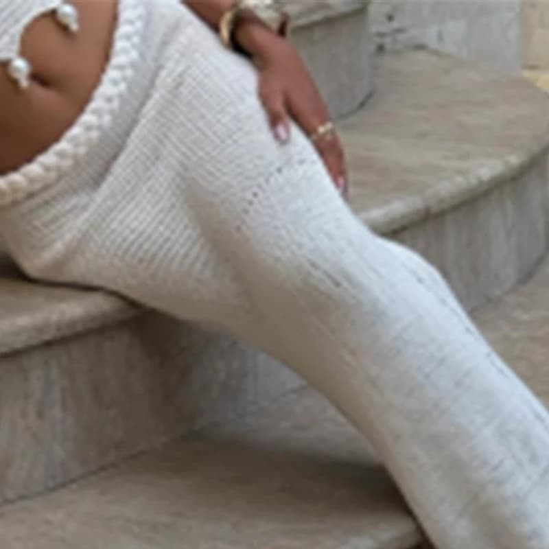Sexy Crochet évider perle jupe ensemble femmes solide culture haut de bikini mince hanche paquet jup