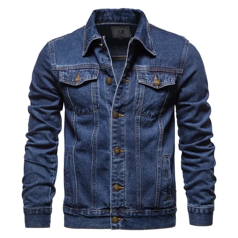 Veste en jean hommes mode moto jean vestes hommes casual surdimensionné coton décontracté noir bleu 