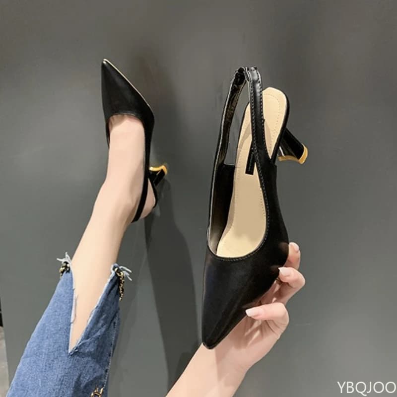 Nouvelles Chaussures à Talons Hauts Pointus pour Femmes, Collection Printemps-Été, avec Talon Fin et