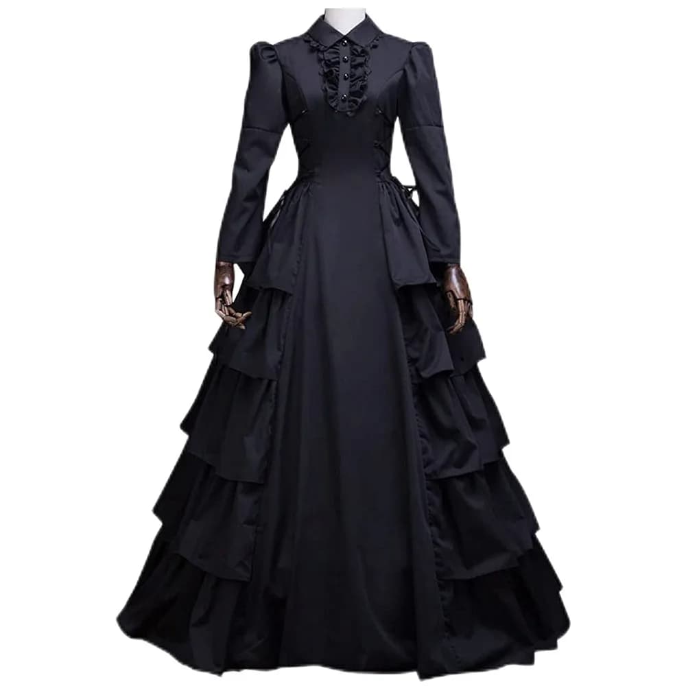 Robe victorienne médiévale Halloween Renaissance gothique dentelle reine princesse robe longue