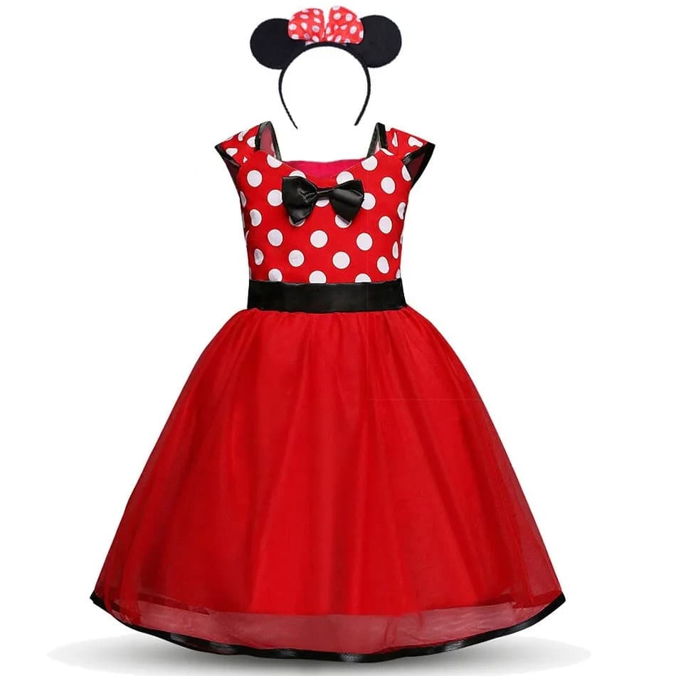 Jupe Mickey pour petites filles de 1 à 6 ans, vêtements d'été pour enfants, robe Minnie à pois, Cost