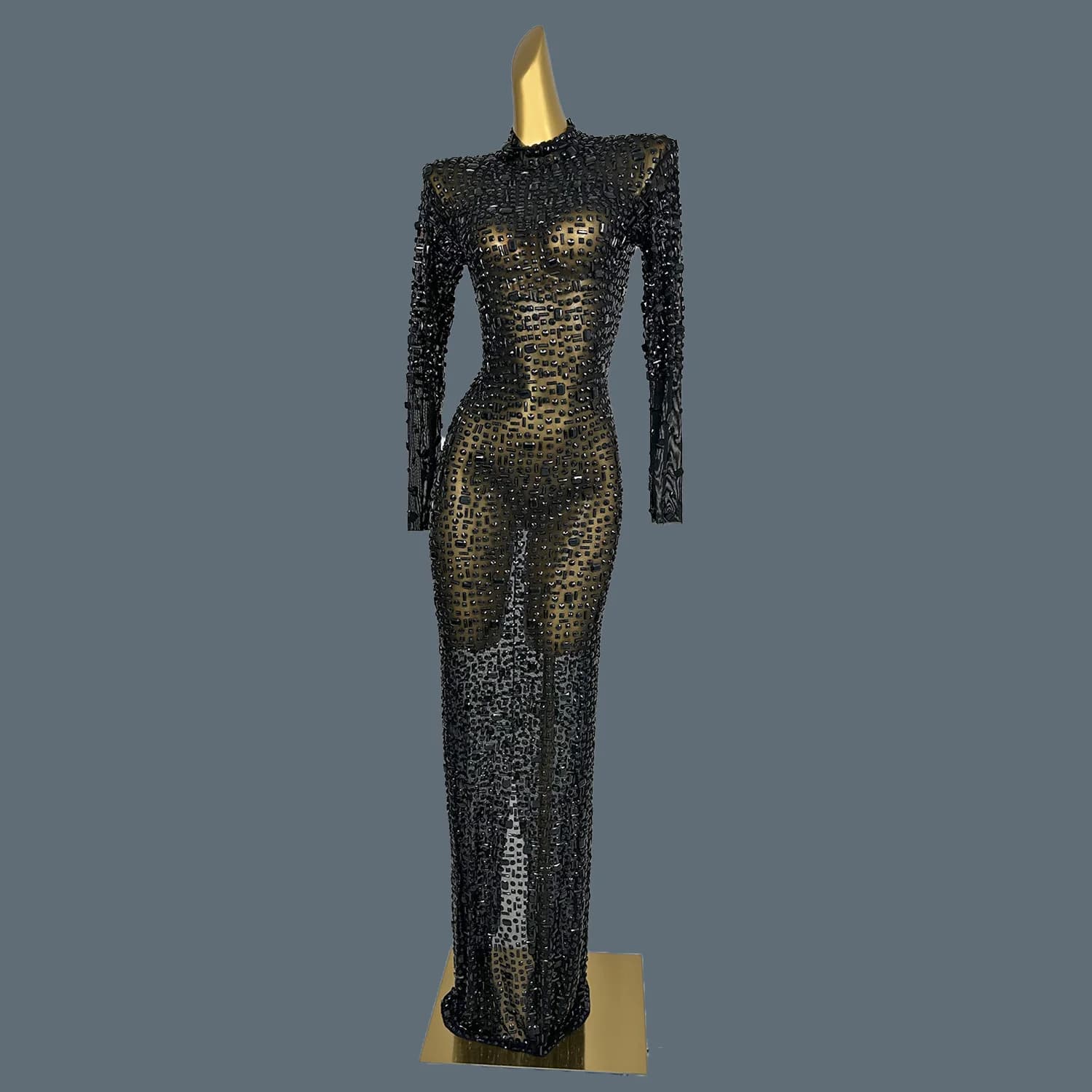 Superbe robe de soirée longue robe anniversaire célébrer luxueux Costume brillant gros strass danseu