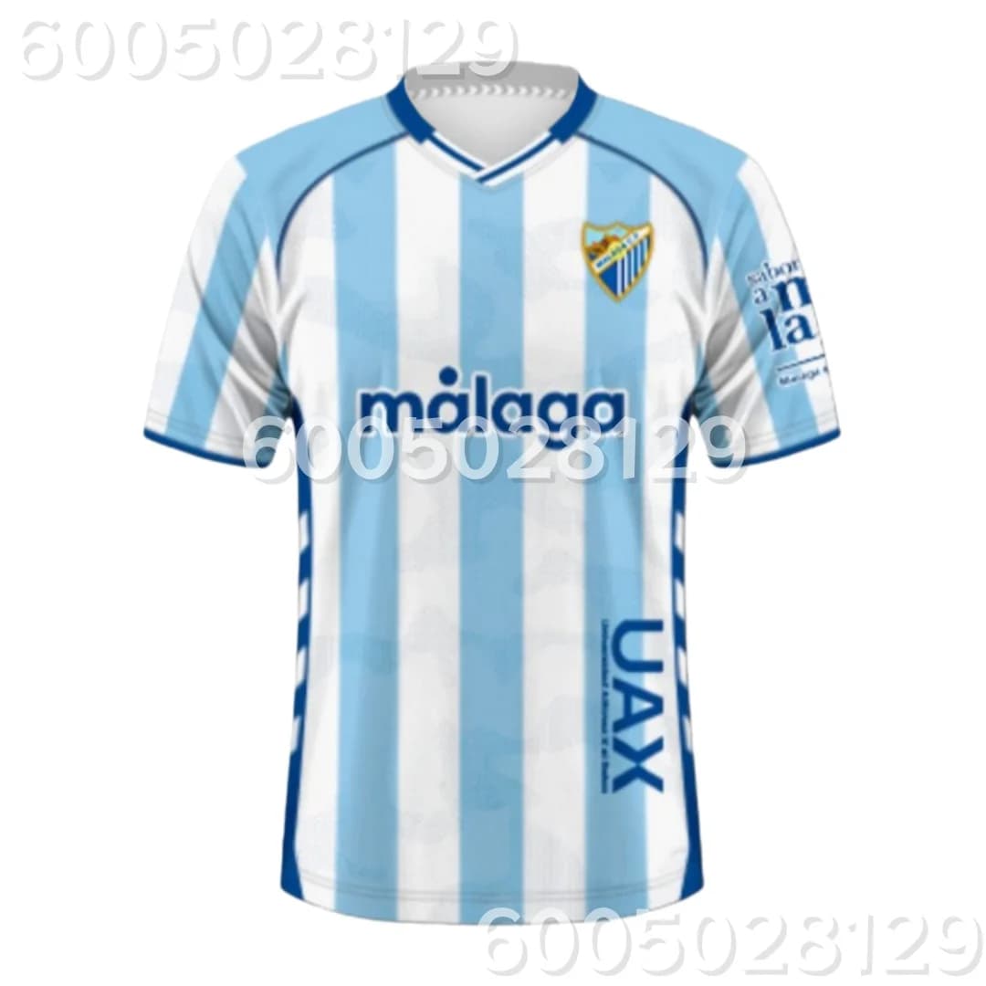 Maillot de football Malaga CF 2025-26 domicile imprimé en 3D pour adultes et enfants, t-shirt athlei