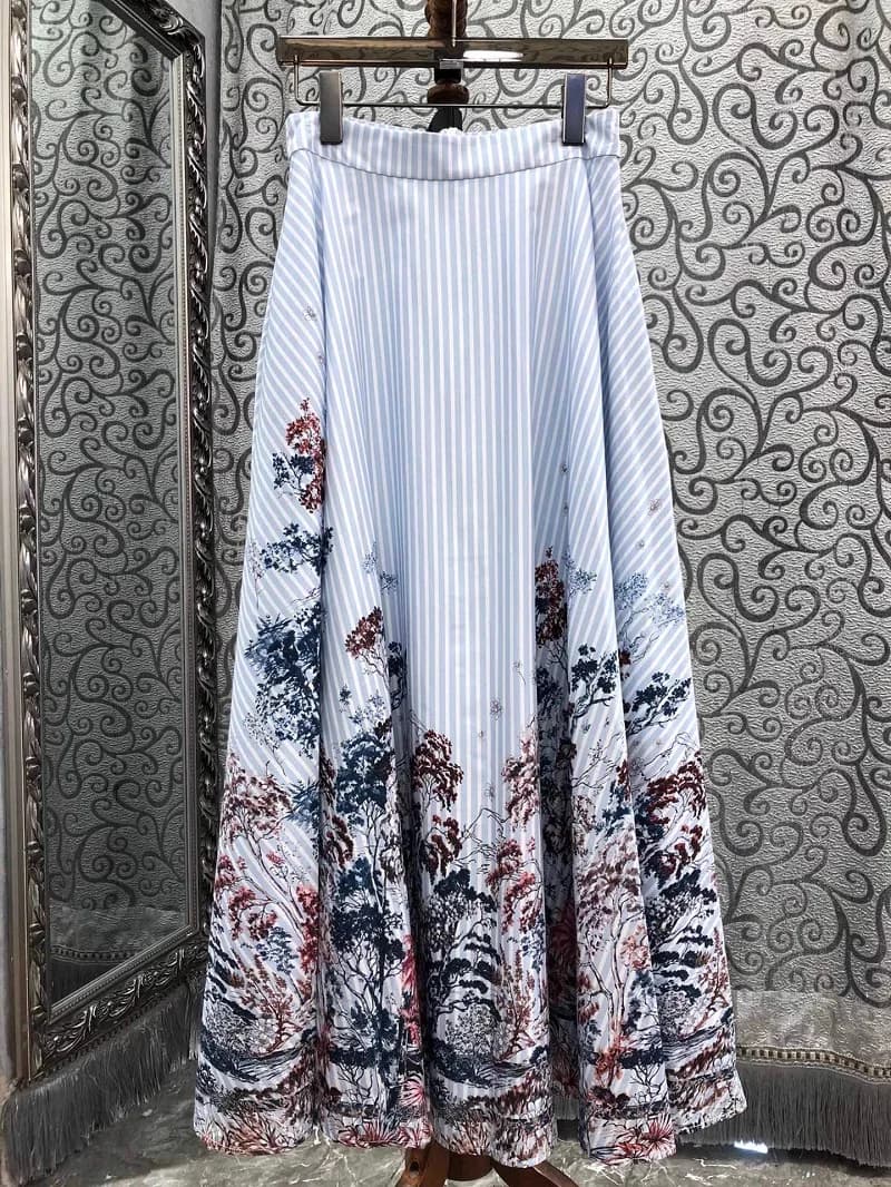 100% coton jupes longues 2025 printemps mode Style femmes Vintage imprimé Floral taille haute longue