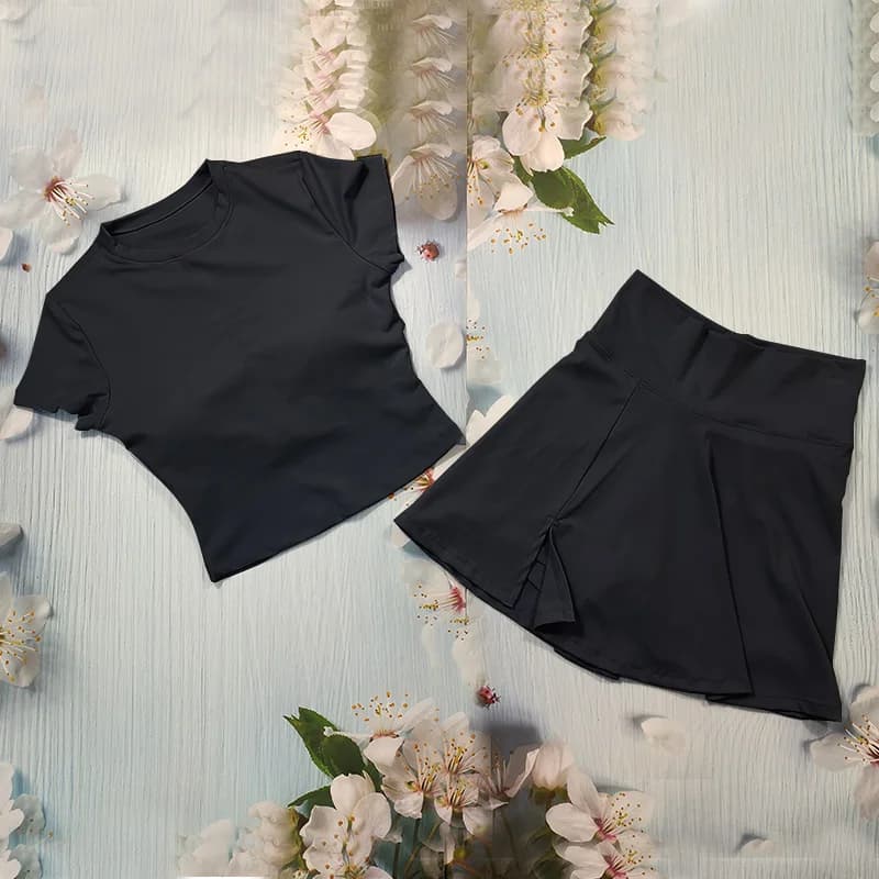 Ensemble jupe de Tennis en plein air pour femmes, vêtements de sport de Fitness, respirant, doux, vê