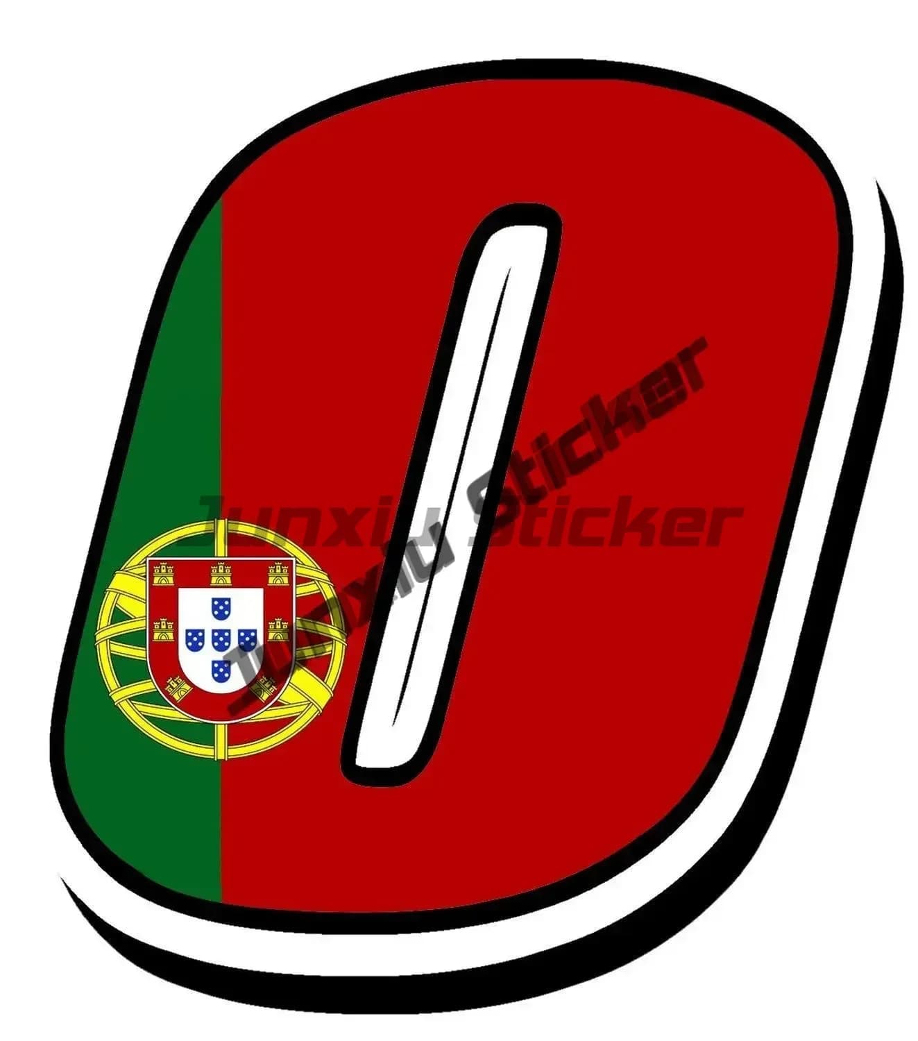 Créativité drapeau du Portugal autocollants de voiture numéro de course portugais style PVC décalcom
