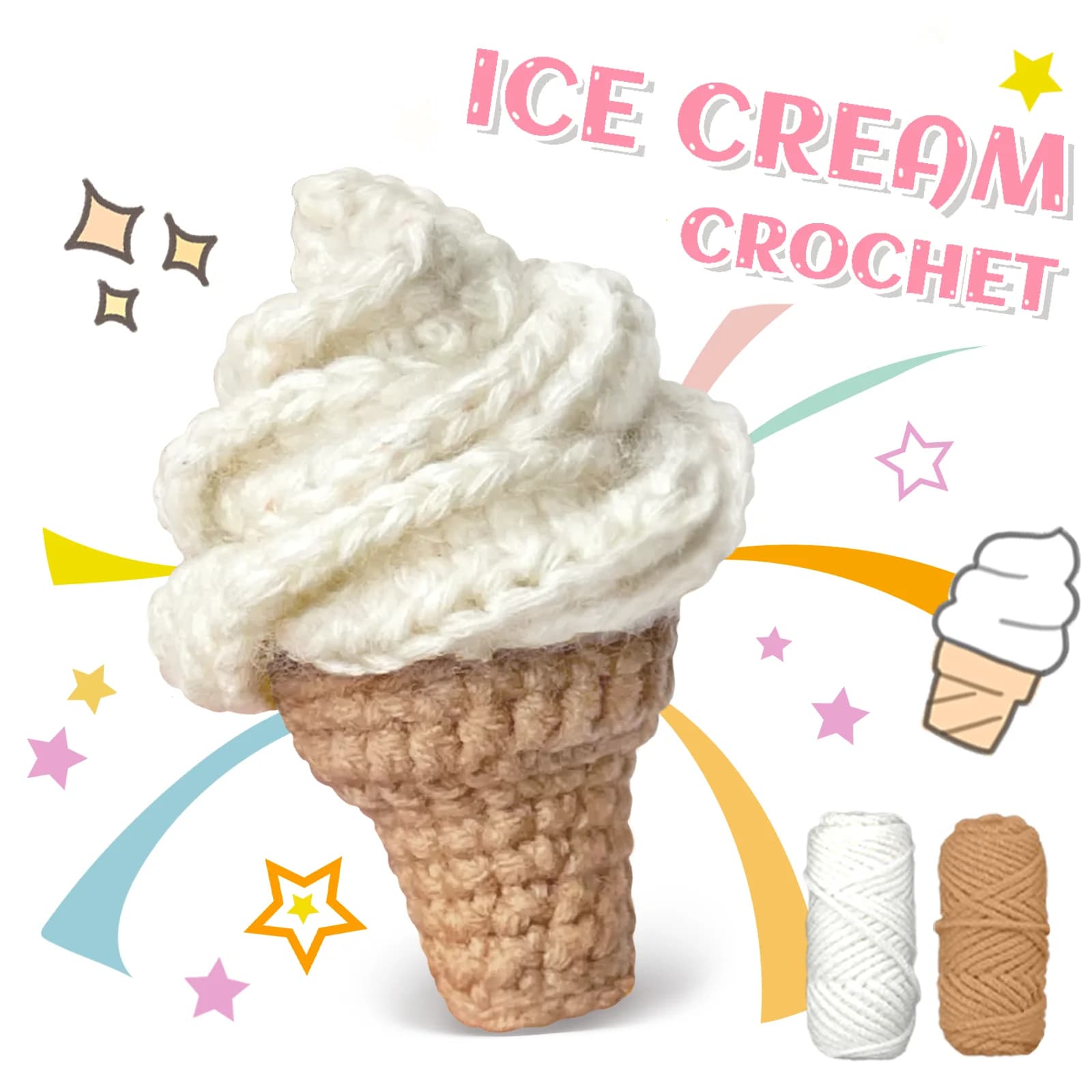 YAMAXIN – Kit de bricolage au Crochet, forme de pain de beignet, crème glacée, Toast, ensemble compl