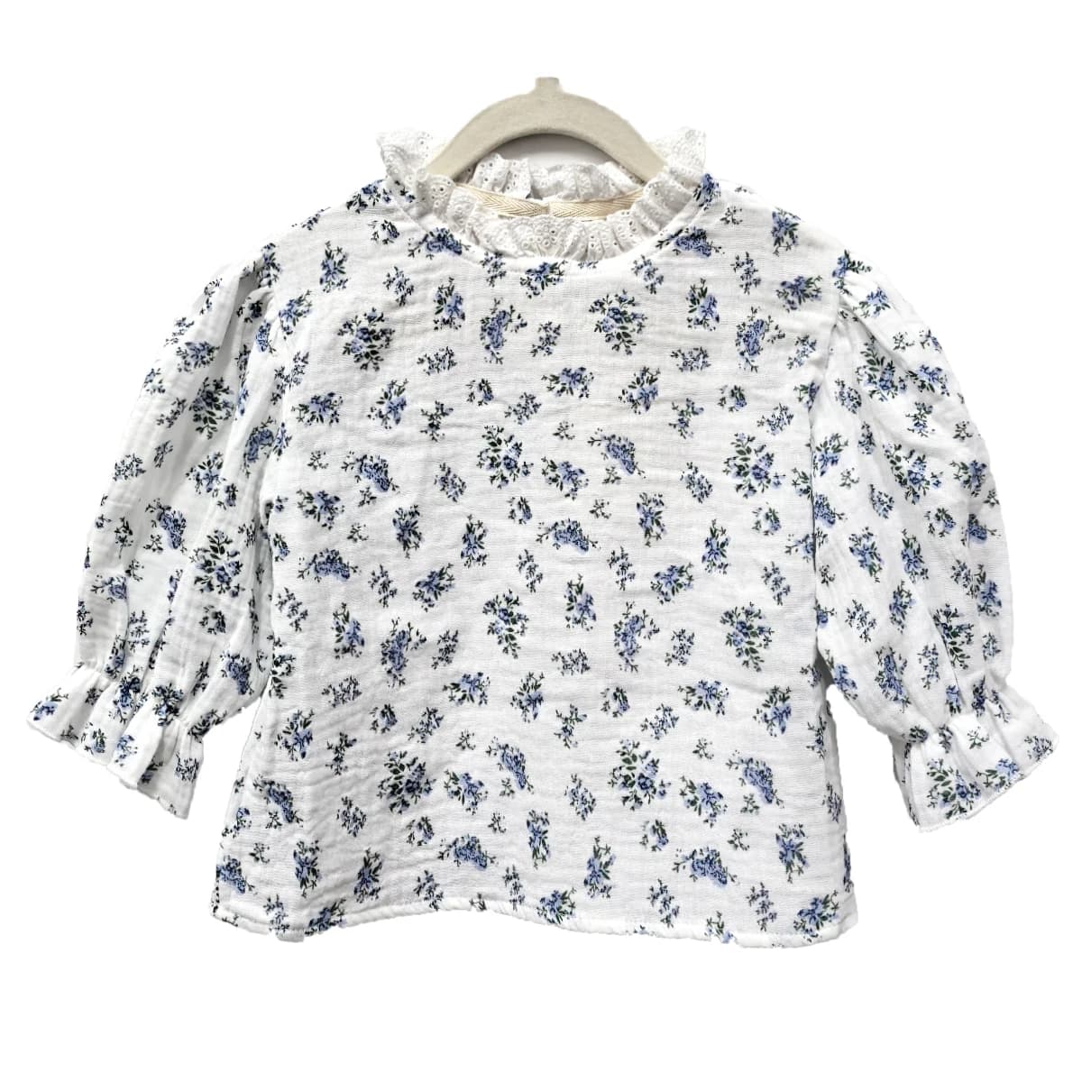 Enfant en bas âge filles à manches longues hauts automne lin coton solide à volants T-Shirt chemises