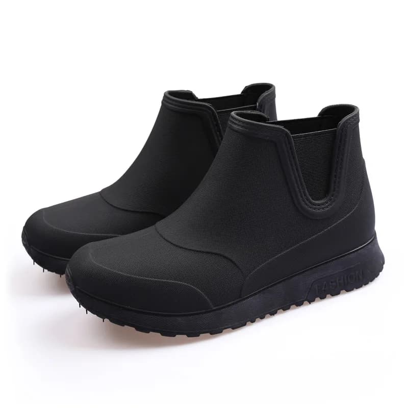 Chaussures de pluie imperméables pour les amoureux, bottines à enfiler, bottes de travail à platefor