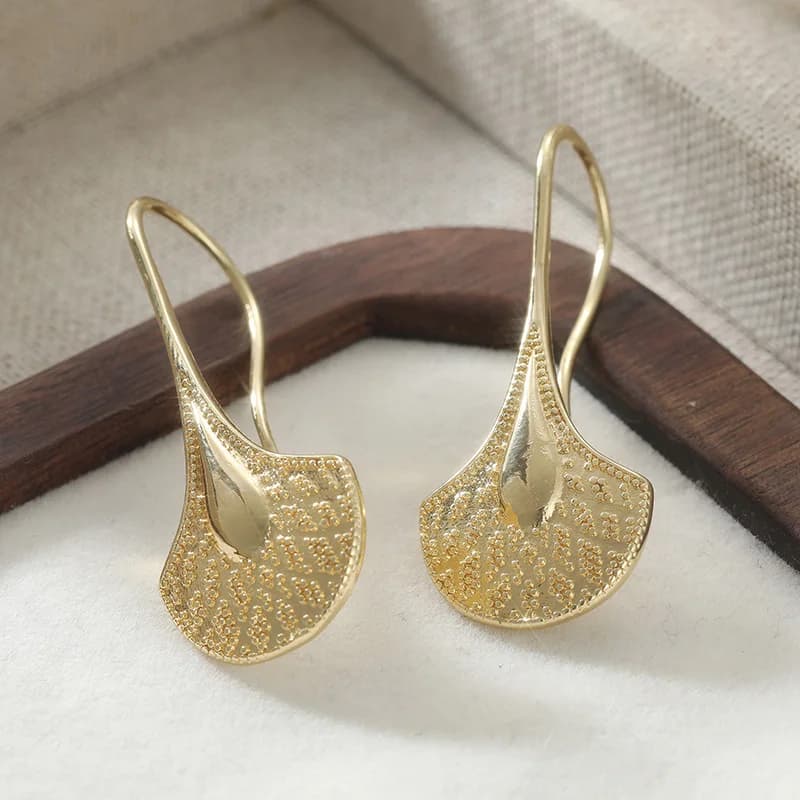 Boucles d'oreilles pendantes longues et exquises, géométriques simples, plaquées or, pour femme, cad