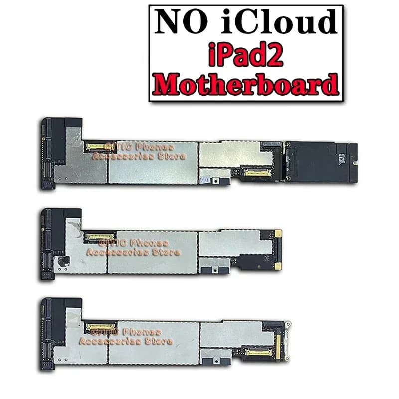 100% Original sans iCloud pour carte mère IPad 2, Versions WIFI A1396/A1397 Versions cellulaires 3G 