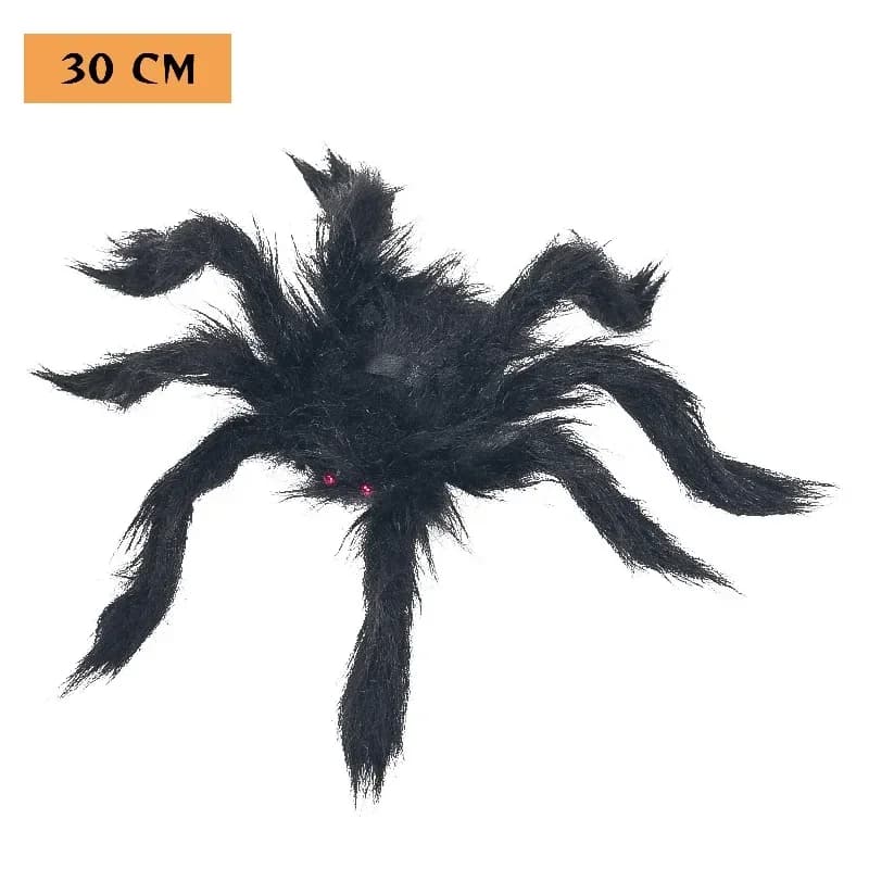 Araignée en Peluche Réaliste pour Halloween, Décorations de Jambes Pliables, Yeux Rouges et Noirs