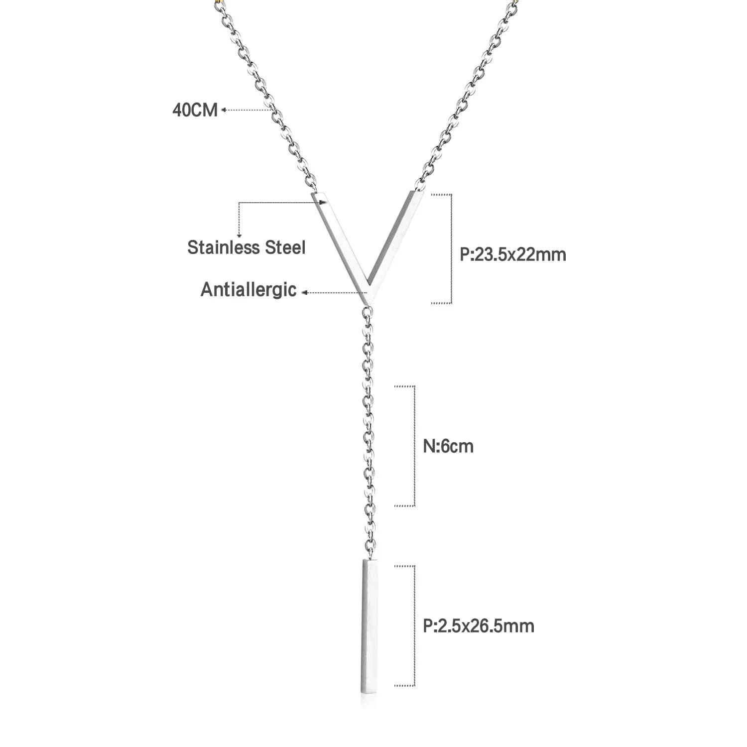 Nouveau Collier Ras-du-Cou Tendance en Forme de V Long et Sexy, Chaîne Dorée pour Femme, Pendentif B