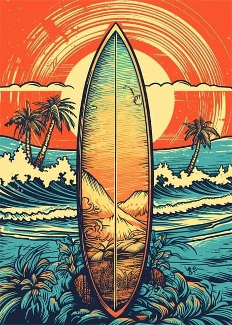 Peinture sur toile rétro vintage pour la décoration intérieure, impressions de bus sur la plage, aff