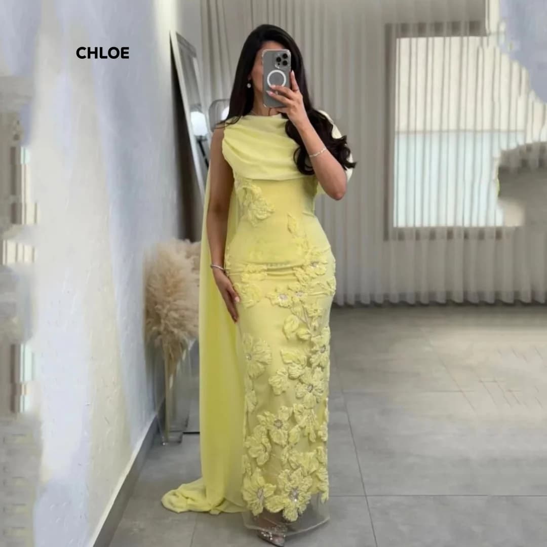 Châle robes de soirée élégantes de luxe femmes robe de soirée sur mesure queue de poisson longues ro