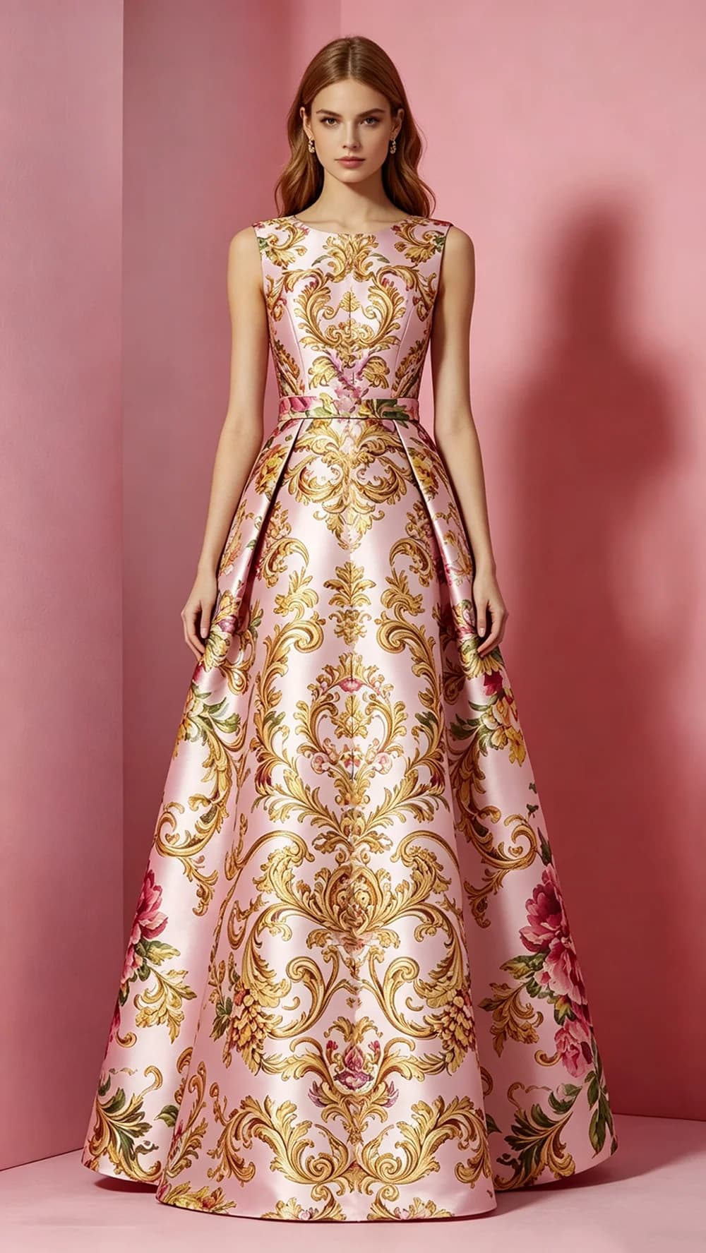 Robe de soirée élégante pour femmes, style britannique luxueux, col rond, sans manches, taille haute