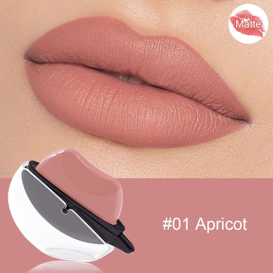 QIBEST rouge à lèvres en forme de lèvre maquillage paresseux rouge à lèvres velours mat hydratant br