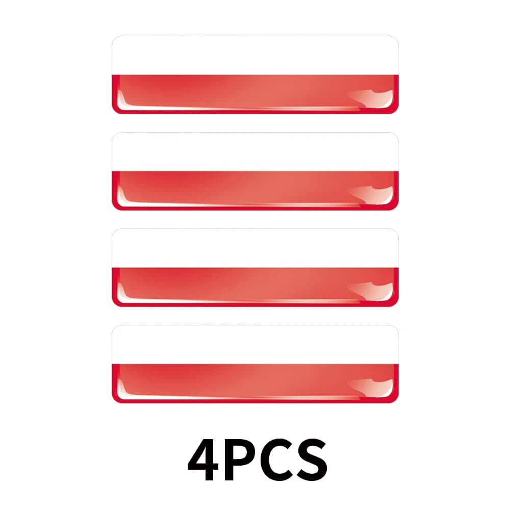 Autocollant de décoration en résine époxy 3D drapeau de la Pologne, boutons de fenêtre de voiture, p