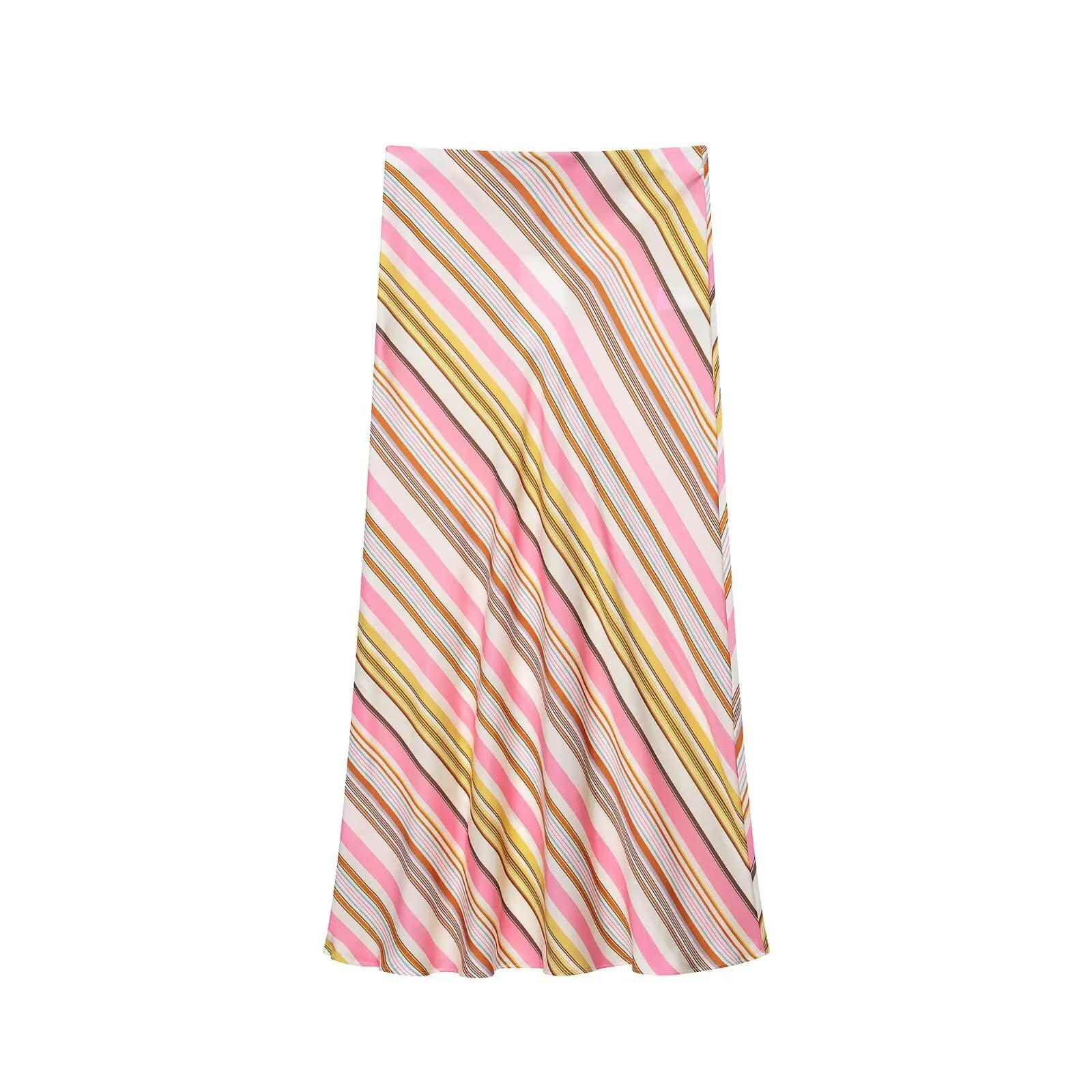 Ensemble coordonné pour femme HH, haut halter à rayures roses style plage, printemps-été, et jupe lo