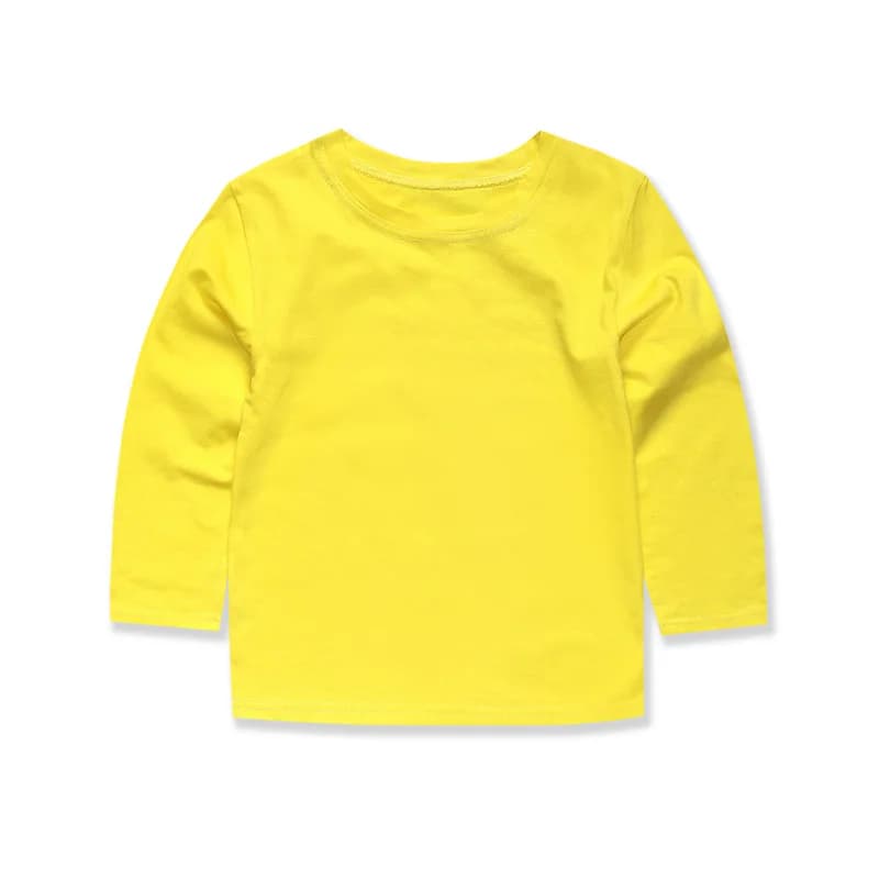 T-shirt à manches longues 100% coton pour garçon et adolescente, vêtement de printemps pour enfant d