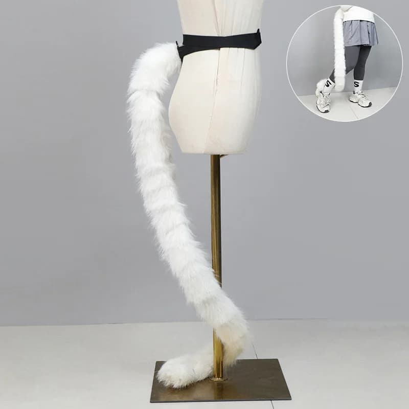 Queue longue de 120 cm en peluche (chat, loup, léopard) pour cosplay anime, accessoire de déguisemen