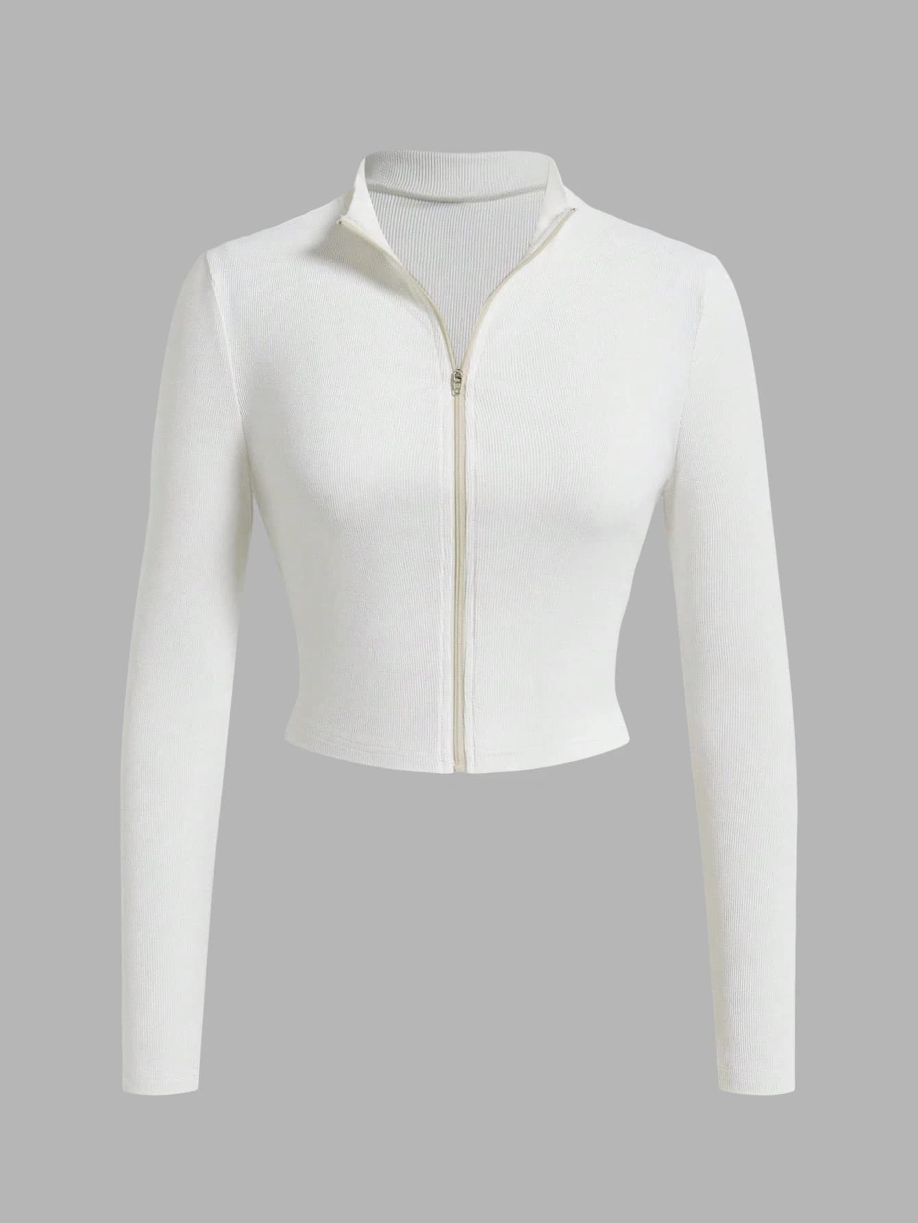T-shirt à manches longues et col en V pour femme, simple et décontracté, de couleur unie, à la mode 