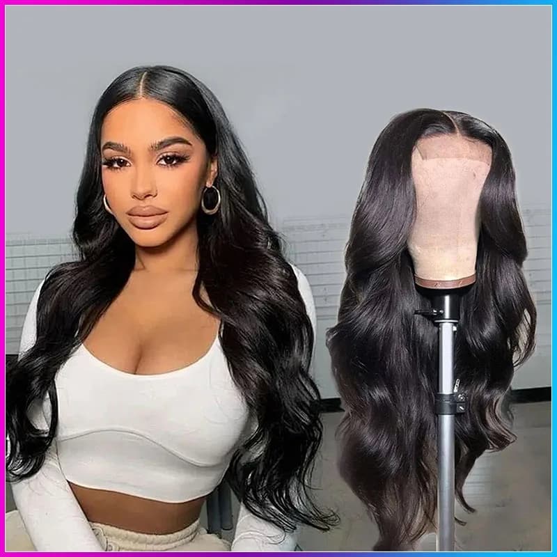 Perruque synthétique ondulée noire naturelle de qualité supérieure pour femmes, partie centrale bouc