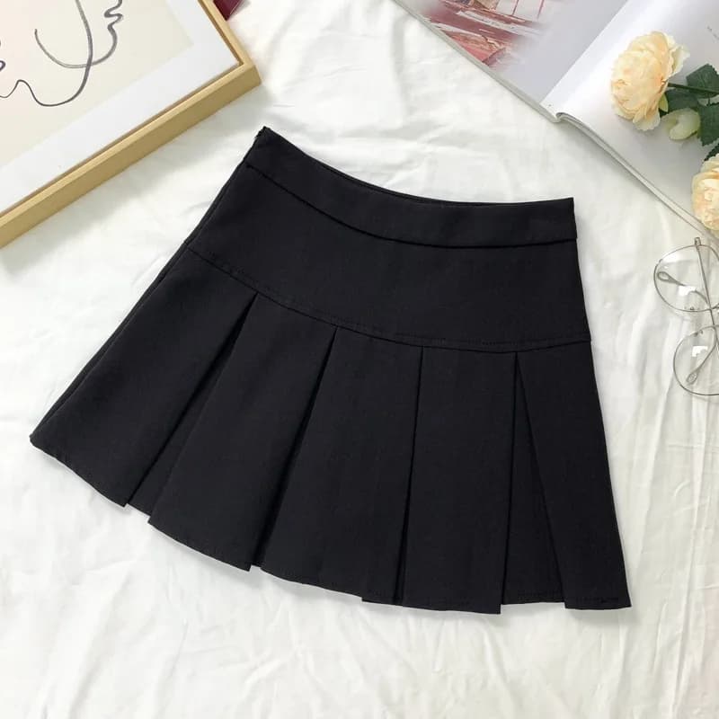 Jupe courte plissée grise taille haute pour femme, mode féminine, amincissante, polyvalente, anti-tr